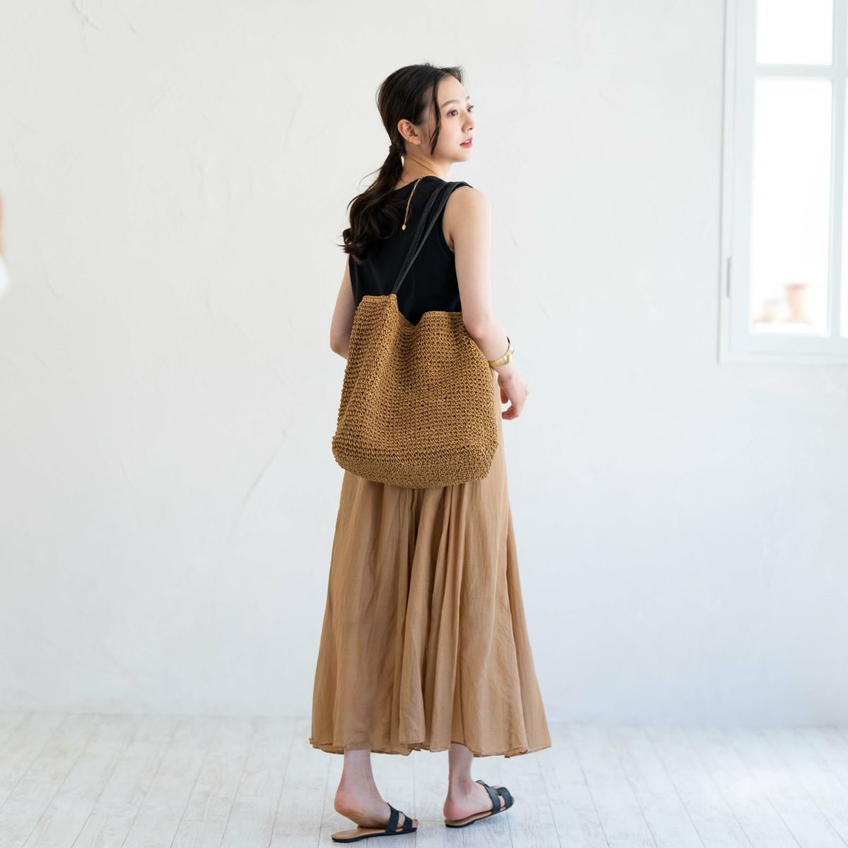 かごバッグ　トートバッグ 2WAYバッグ　ガーラン