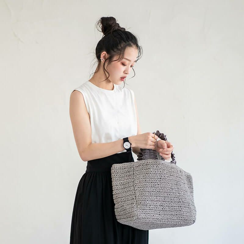 フリル×かごトートバッグ かごバッグ Gozo L ゴゾ Lサイズ