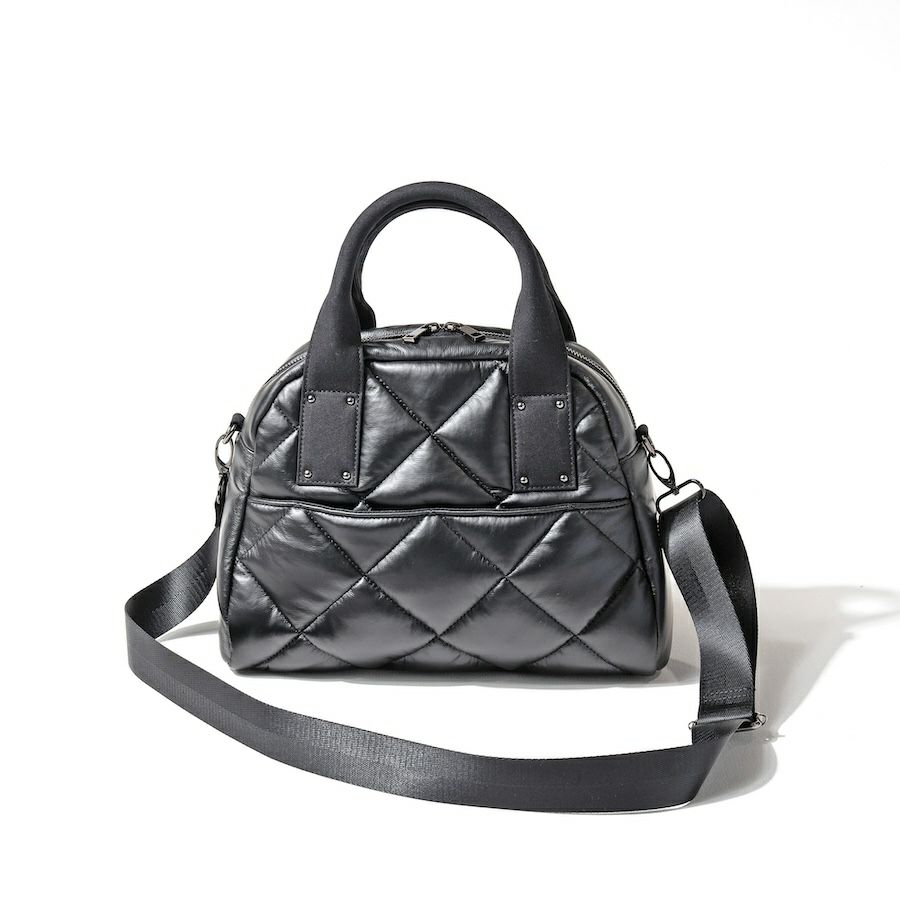 ナイロンキルティングバッグ　peremo ペレモ  シャンパンシルバー