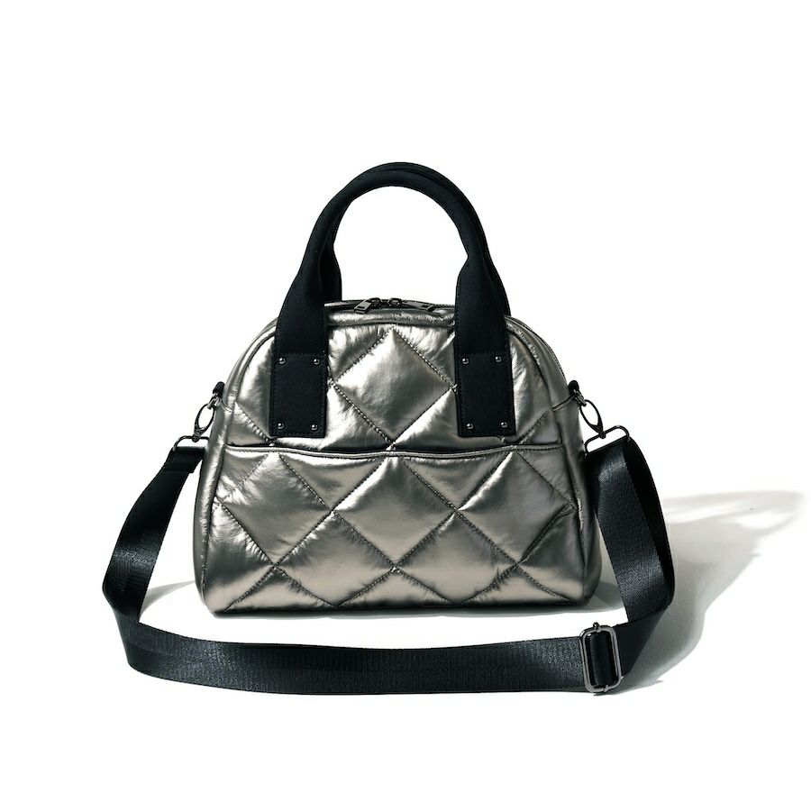 ナイロンキルティングバッグ　peremo ペレモ  シャンパンシルバー