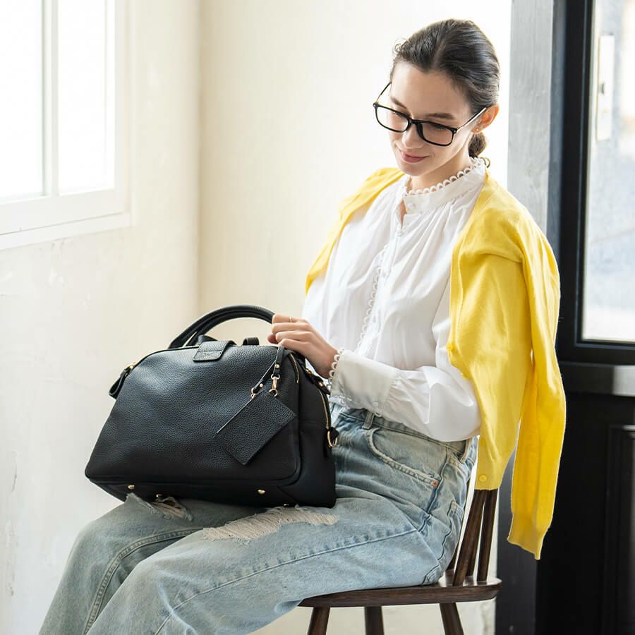 本革 2way ボストンバッグ ショルダーバッグ 第7世代・改良版 Loche ロシェ ブラック