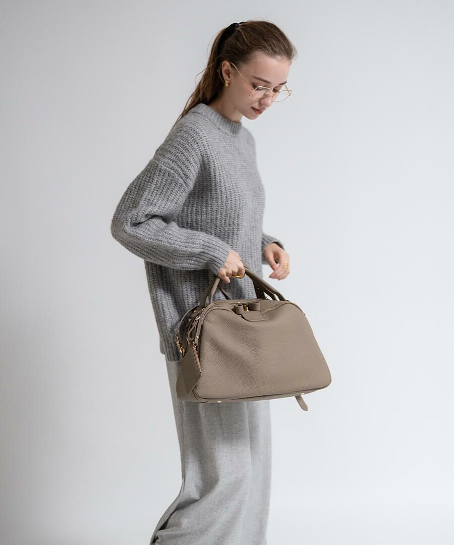 本革 2way ボストンバッグ ショルダーバッグ 第7世代・改良版 Loche ロシェ トープ