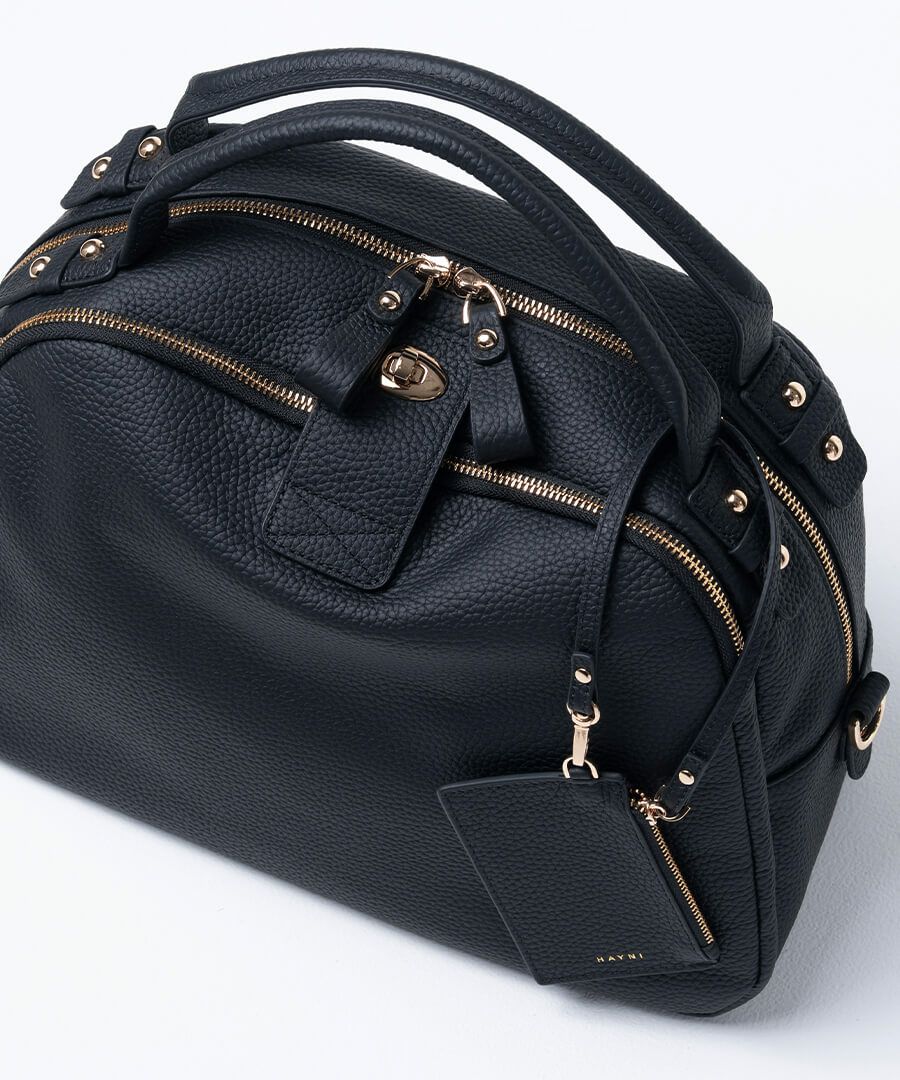 本革 ボストンバッグ ショルダーバッグ Loche ロシェ 第8世代 改良版 ブラック