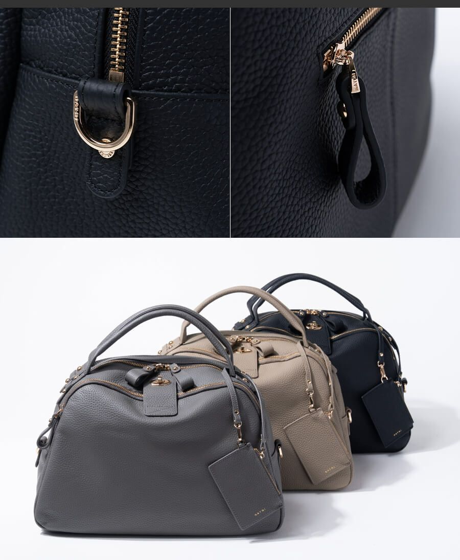 本革 ボストンバッグ ショルダーバッグ Loche ロシェ 第8世代 改良版 ブラック