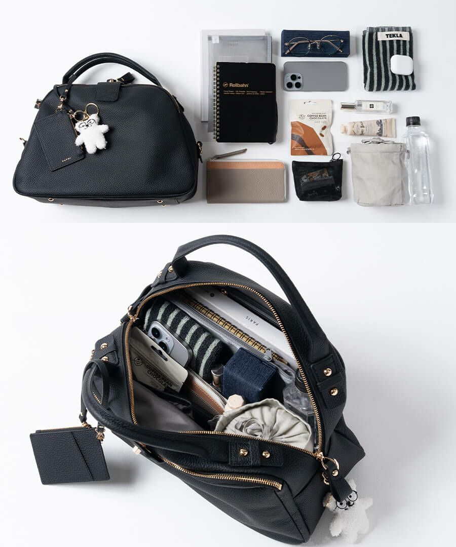 本革 ボストンバッグ ショルダーバッグ Loche ロシェ 第8世代 改良版 ブラック