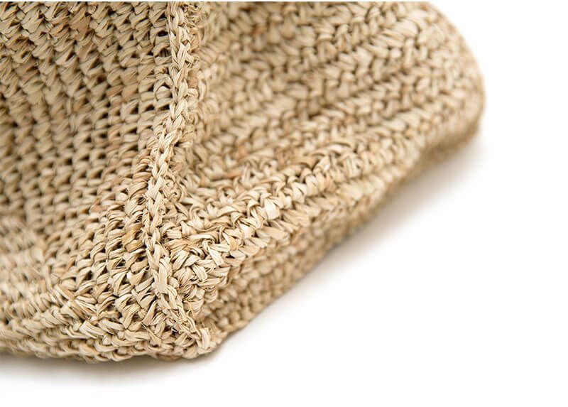  かごバッグ ショルダーバッグ 　ラフィア天然素材×本牛革 Canetta カネッタMサイズ 