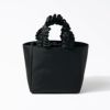 フリルハンドル　トートバッグ　リフカナイロン Sサイズ ブラックブラック