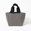 フリルハンドル　トートバッグ　リフカナイロン Sサイズ グレーブラック