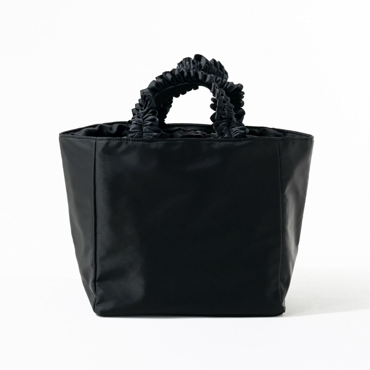 フリルハンドル トートバッグ Lifuka Nylon L リフカナイロン Lサイズ【第2世代・改良版】 ブラックブラック