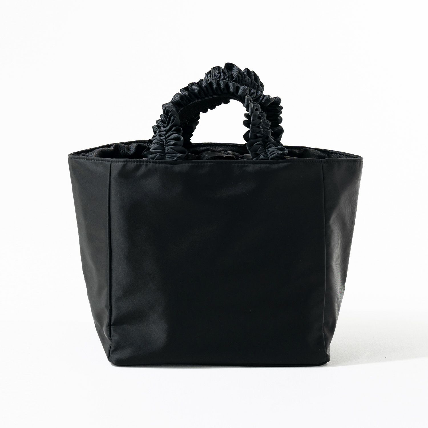 フリルハンドル トートバッグ Lifuka Nylon L リフカナイロン Lサイズ【第2世代・改良版】 ブラックブラック
