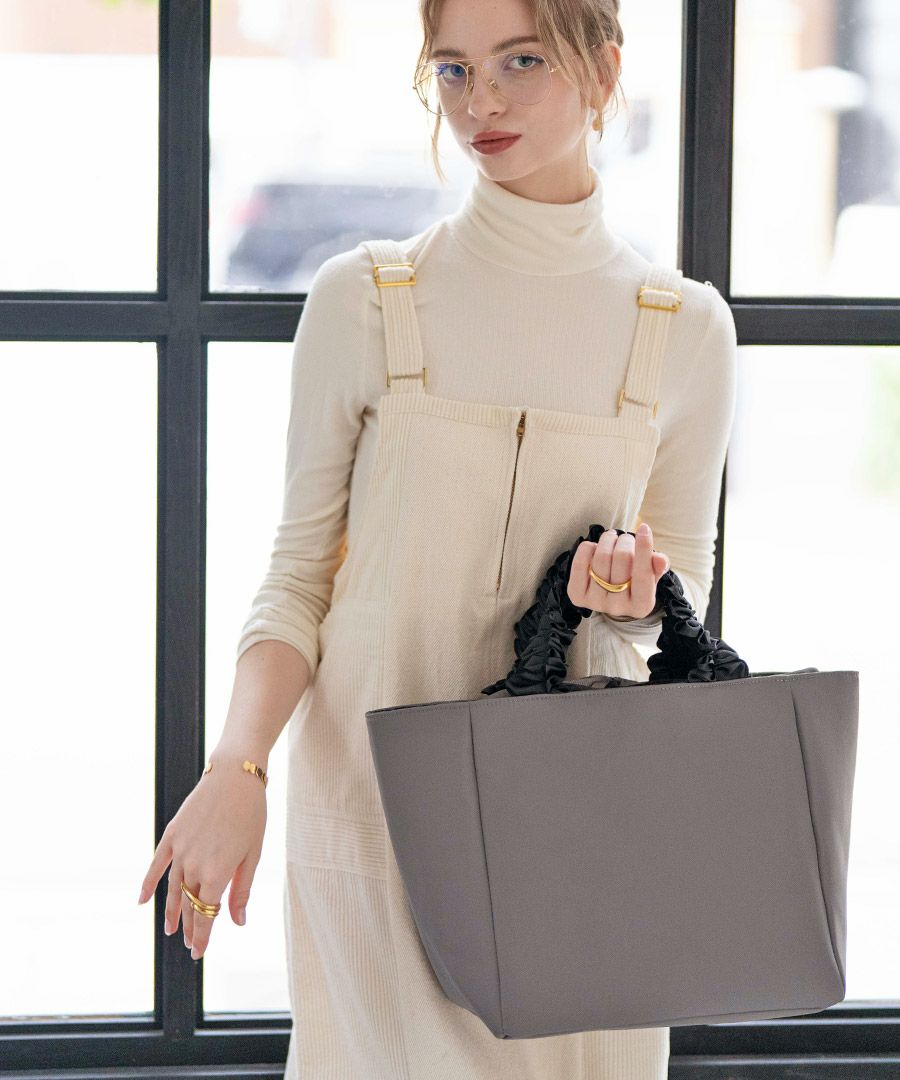 フリルハンドル トートバッグ Lifuka Nylon L リフカナイロン Lサイズ【第2世代・改良版】