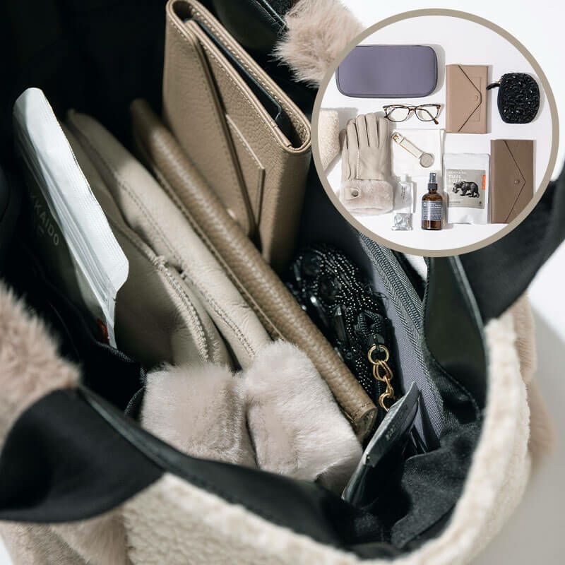 ファー 舟形 トートバッグ　Venemia 　ベネミア