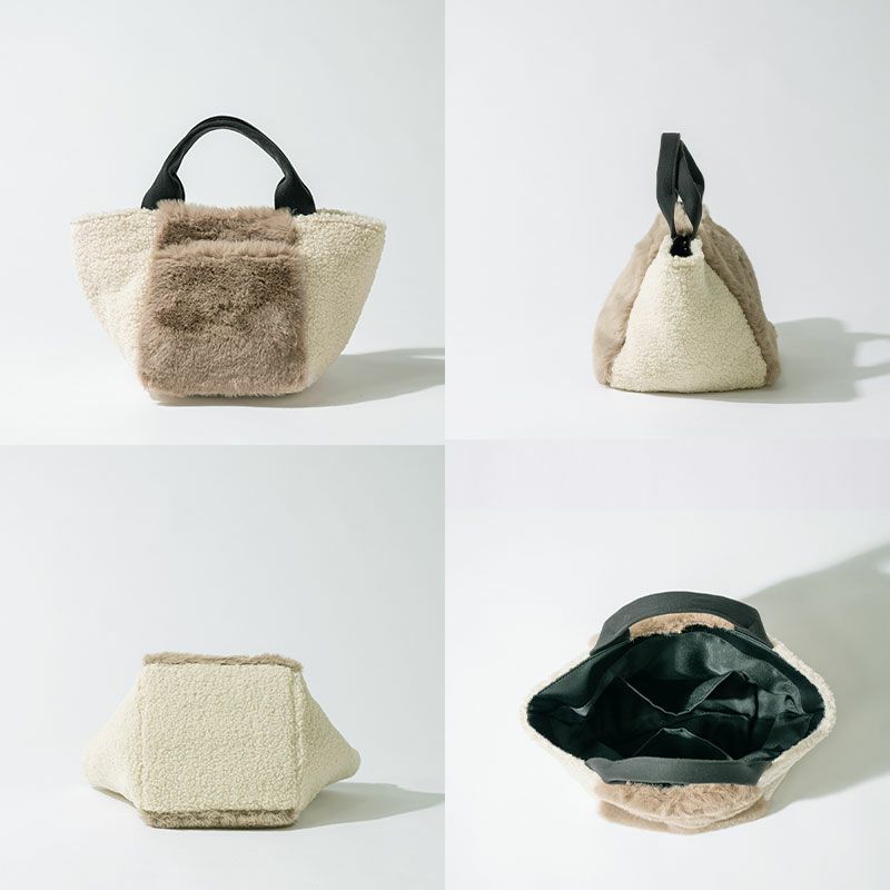 ファー 舟形 トートバッグ　Venemia 　ベネミア