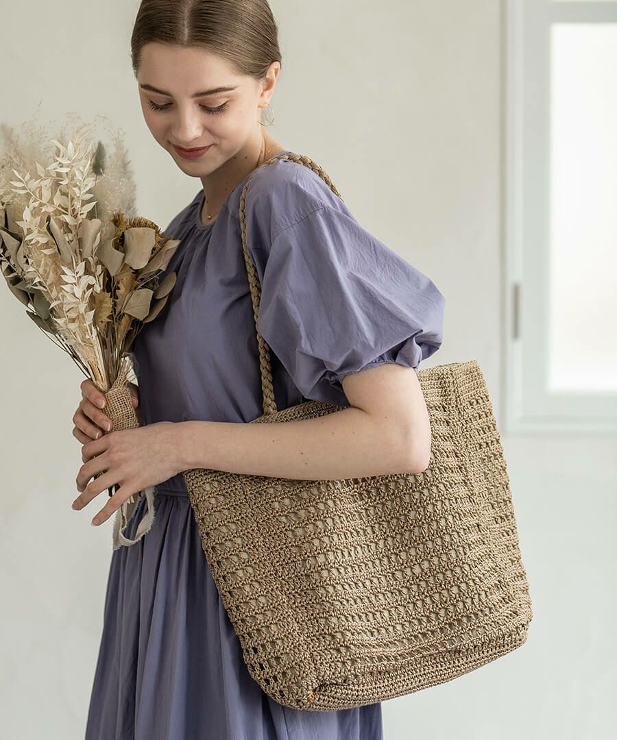  メッシュトートバッグ シンプル 大人 かわいい HAYNI. ヘイニ シルバーバッグ Diniya ディニヤ 