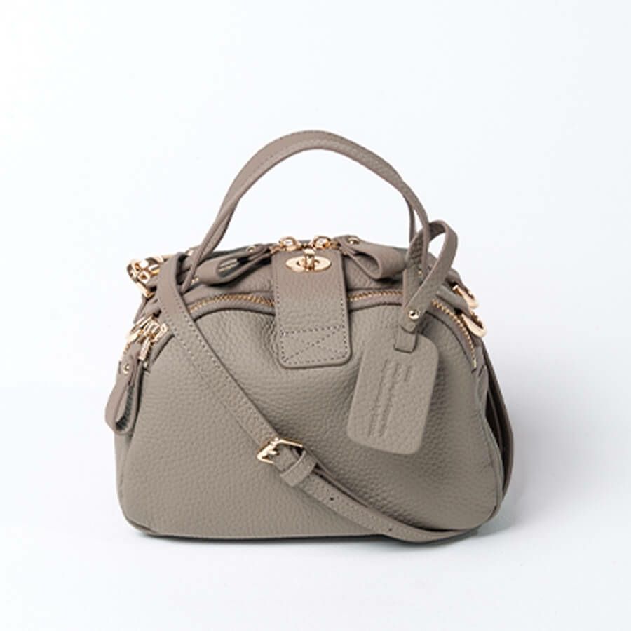 ショルダーバッグ レディース 斜めがけ ボストンバッグ 2way 大人 ワンマイル 小さめ 本革 牛革 バッグ レザー Baby Loche ベイビーロシェ グレージュ