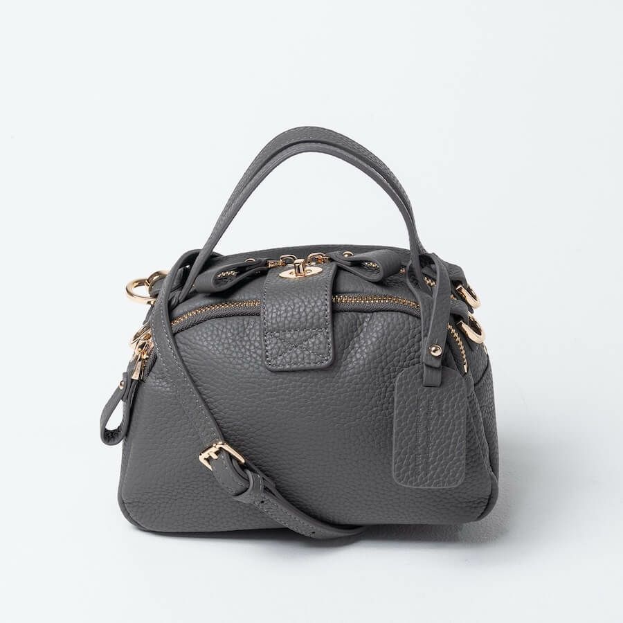 ショルダーバッグ レディース 斜めがけ ボストンバッグ 2way 大人 ワンマイル 小さめ 本革 牛革 バッグ レザー Baby Loche ベイビーロシェ ゾウグレー