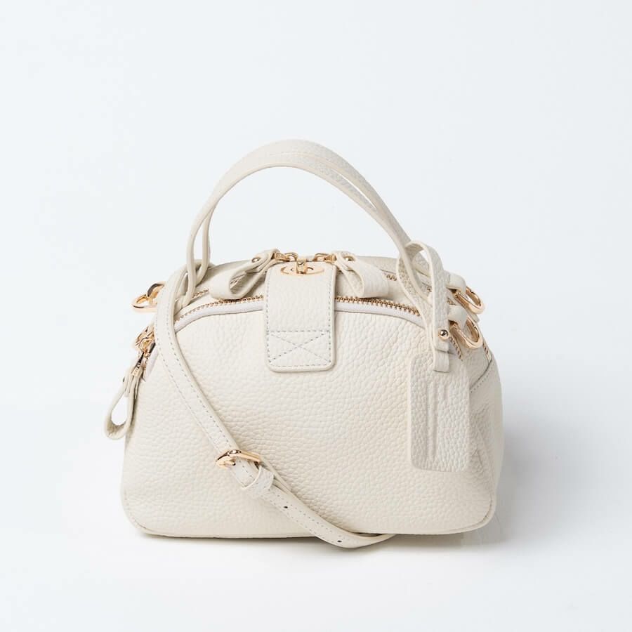 ショルダーバッグ レディース 斜めがけ ボストンバッグ 2way 大人 ワンマイル 小さめ 本革 牛革 バッグ レザー Baby Loche ベイビーロシェ アイボリー