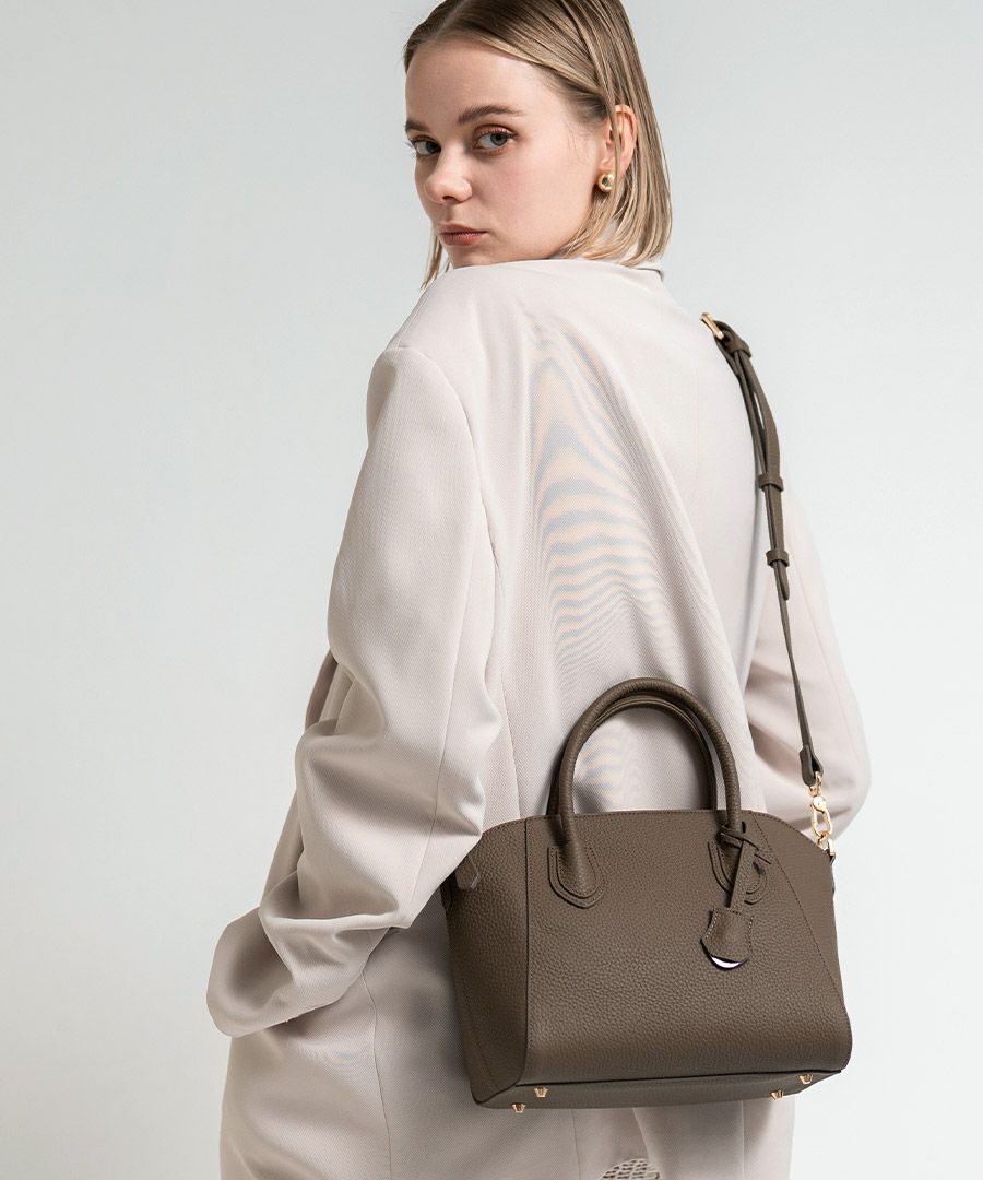 ショルダーバッグ 2Way 本革 型押し Shiena シエナMサイズ