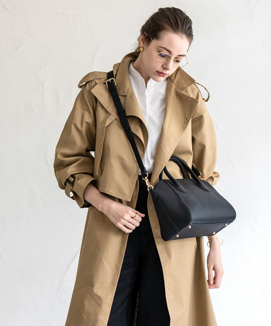 ショルダーバッグ 2Way 本革 型押し Shiena シエナMサイズ