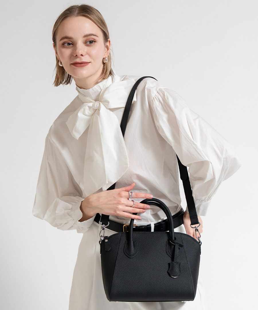 ショルダーバッグ 2Way 本革 型押し Shiena シエナMサイズ