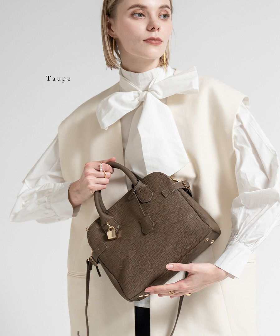 2way ショルダーバッグ ハンドバッグ レディース ファスナー付き 本革 トートバッグ【 Orietto オリエット 】 ブラック