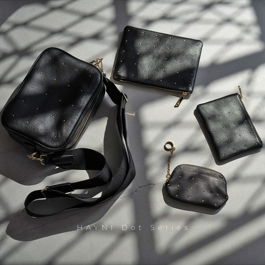 ドットレザーポーチ Mサイズ