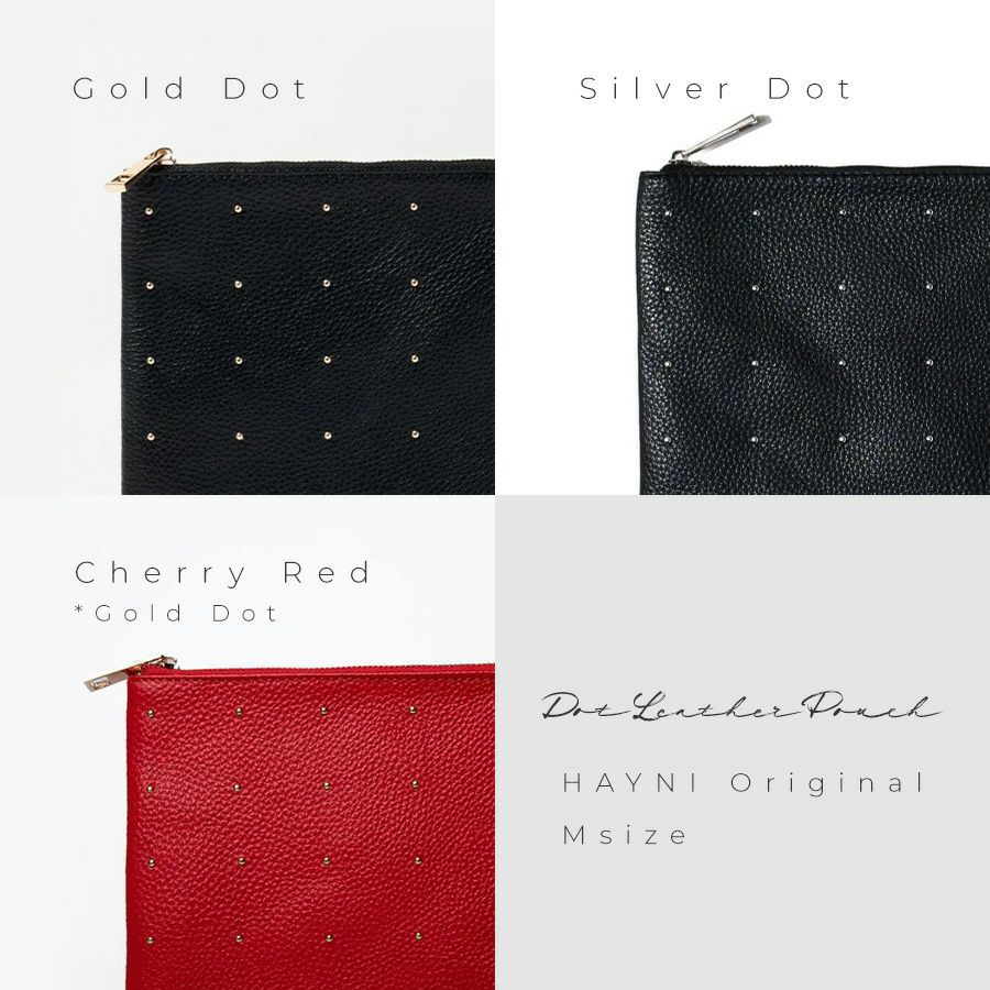 ドットレザーポーチ Mサイズ