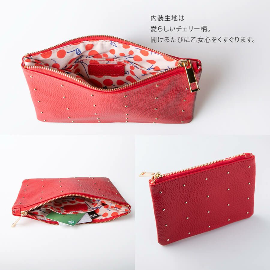 ドットレザーポーチ Mサイズ