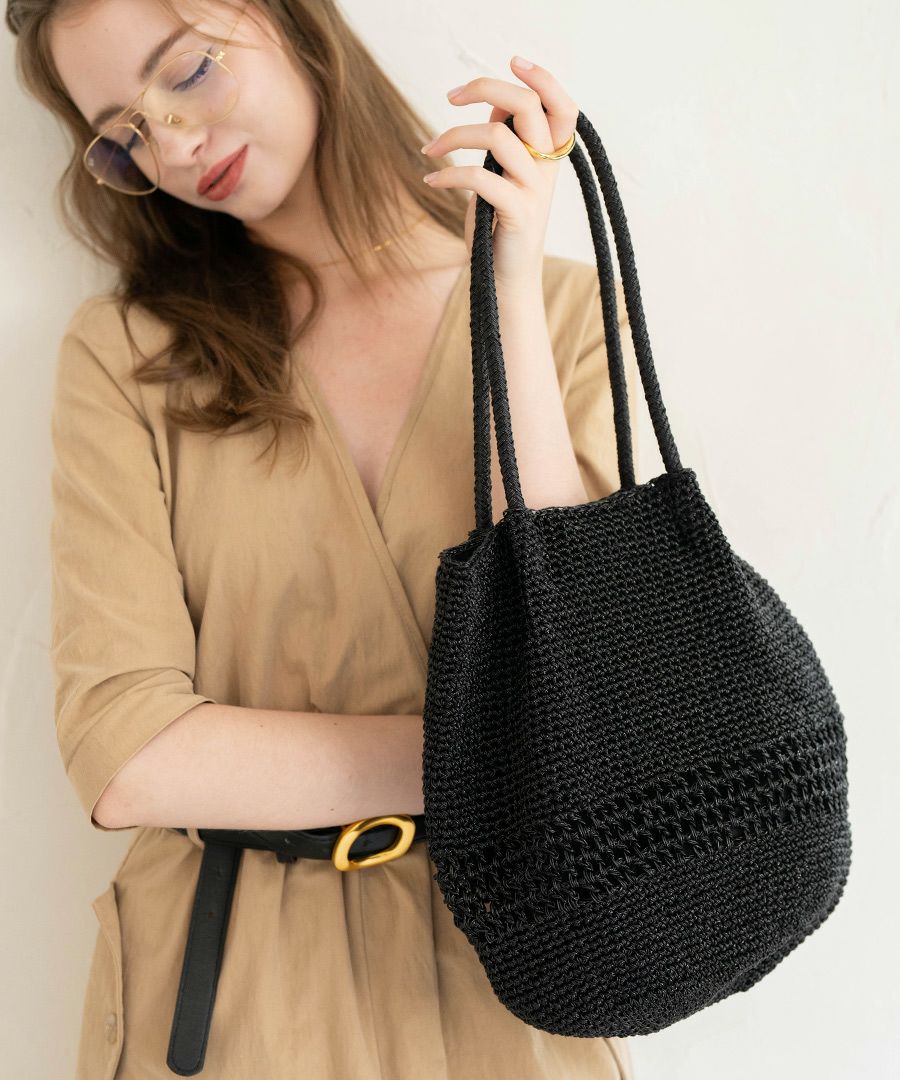 かごバッグ トートバッグ Lunenta ルナンタ ブラック