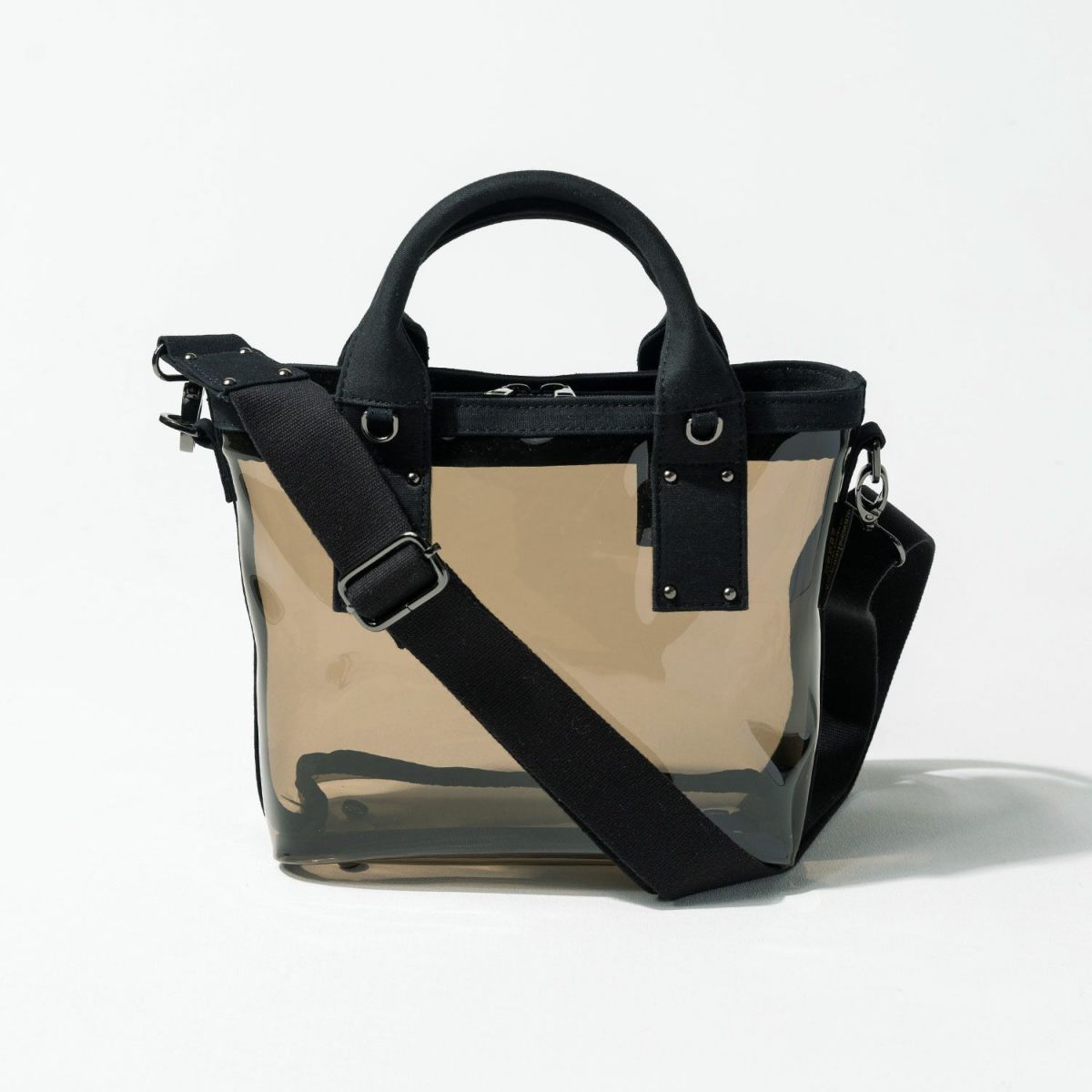 2way クリアバッグ ショルダーバッグ　Ganabie ガナビー Sサイズ【第2世代・改良版】 ブラック