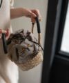 ねこ モチーフ 巾着 かごバッグ【Minetpanie ミネットパニエ】