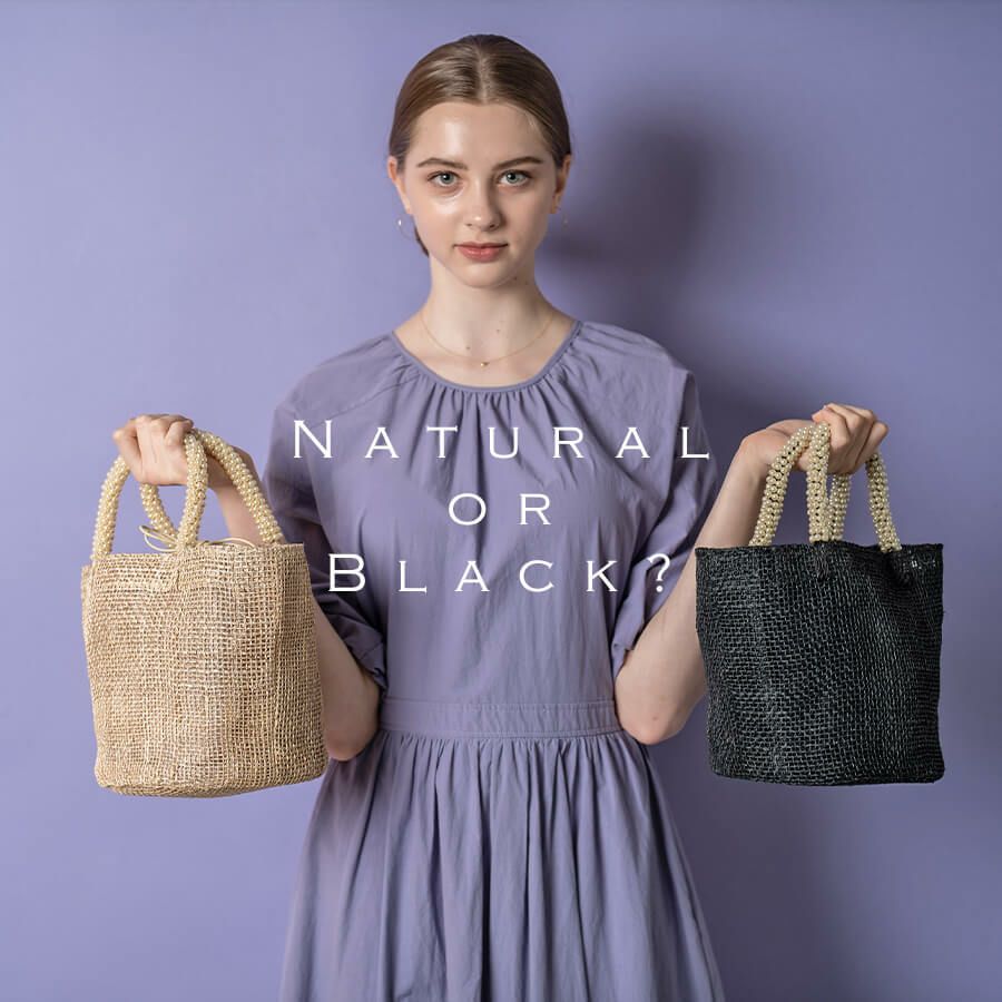 パールハンドル アバカ透かし編みかごバッグ Pavine パヴィーネ ナチュラル