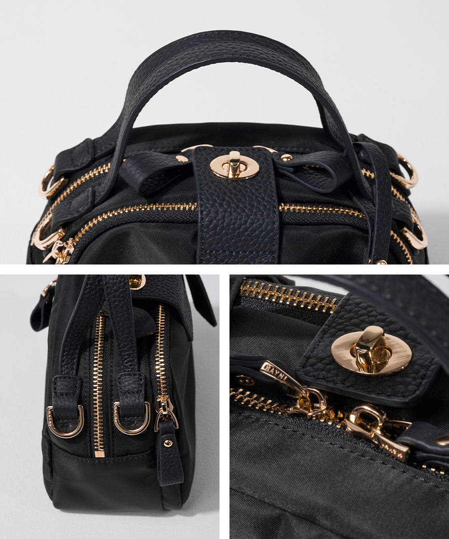 2wayナイロンショルダーバッグ Baby Nylon Loche べイビーナイロンロシェ ブラック