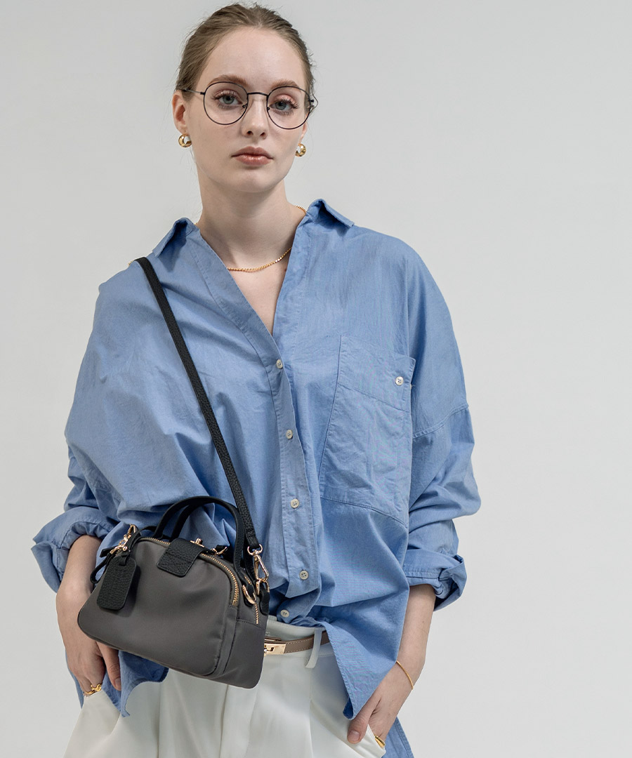 2wayナイロンショルダーバッグ Baby Nylon Loche べイビーナイロンロシェ　グレージュ