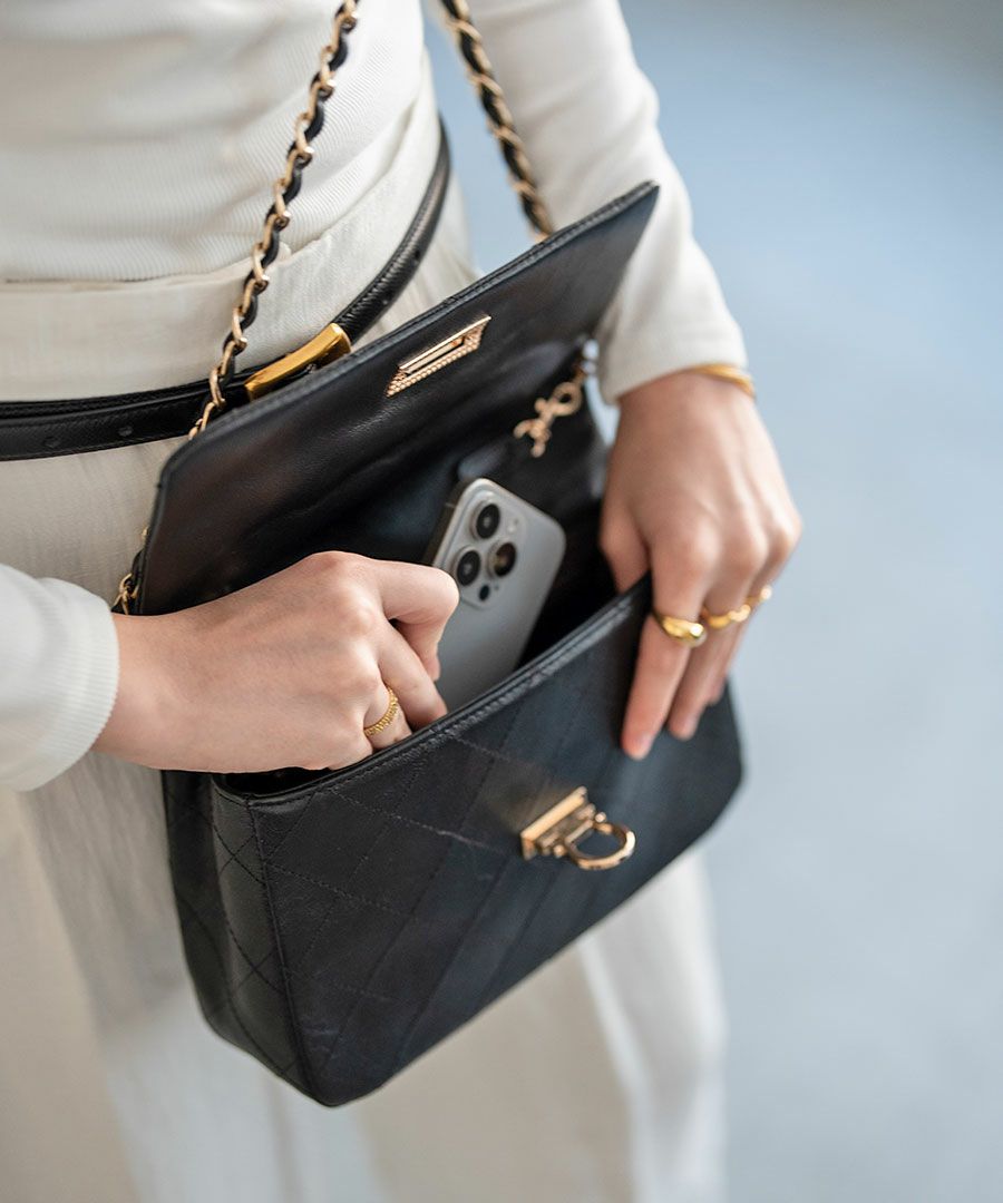 ショルダーベルト2種類付き キルティングチェーンバッグ Baldone バルドーネ Mサイズ【第2世代・改良版】