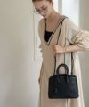 本革 2way ショルダーバッグ ハンドバッグ Lenne レネ ブラック