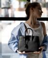 本革 2way ショルダーバッグ ハンドバッグ Lenne レネ ブラック