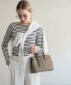 本革 2way ショルダーバッグ ハンドバッグ Lenne レネ グレージュ