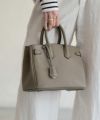 本革 2way ショルダーバッグ ハンドバッグ Lenne レネ グレージュ