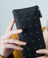 POMTATA ポンタタ ロングウォレット L字 長財布 ドットレザー