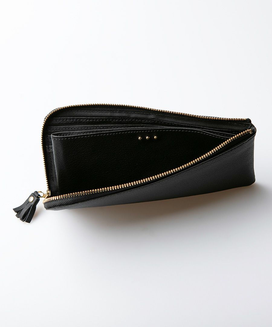 POMTATA ポンタタ ロングウォレット L字 長財布 ドットレザー