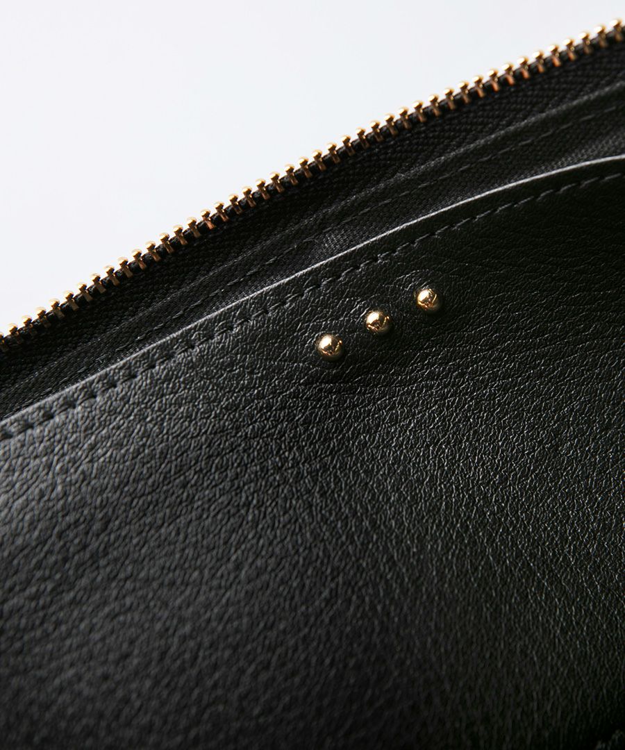 POMTATA ポンタタ ロングウォレット L字 長財布 ドットレザー