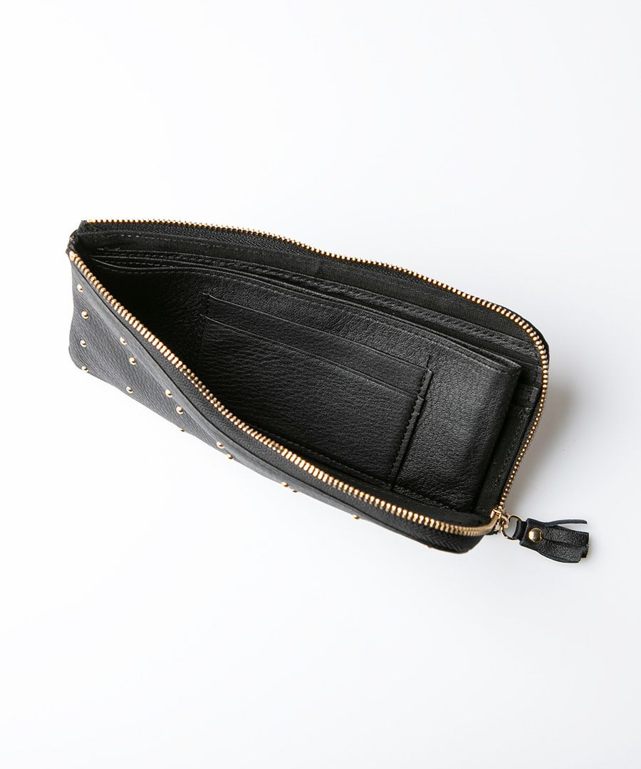 POMTATA ポンタタ ロングウォレット L字 長財布 ドットレザー