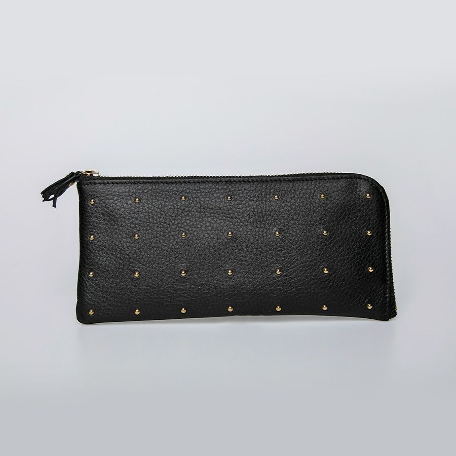 新品 POMTATA ポンタタ レザーロングウォレット 長財布 山羊革 本革 黒 新品 POMTATA ポンタタ レザーロングウォレット 長財布 山羊革 本革 黒