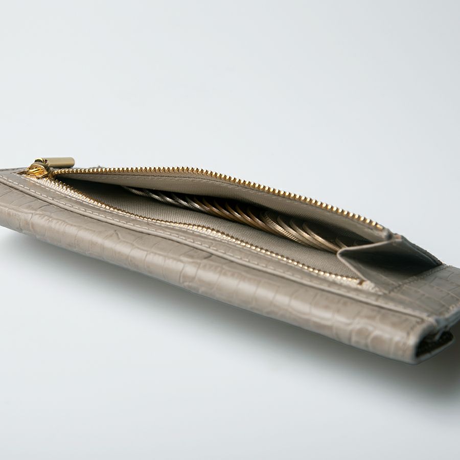 POMTATA ポンタタ クロコ型押し長財布