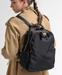 ナイロンバッグ はっ水 撥水 リュック デザイン展開あり Nylon Loche Ruck ナイロンロシェリュック【第2世代・改良版】 ブラック(ゴールド金具)