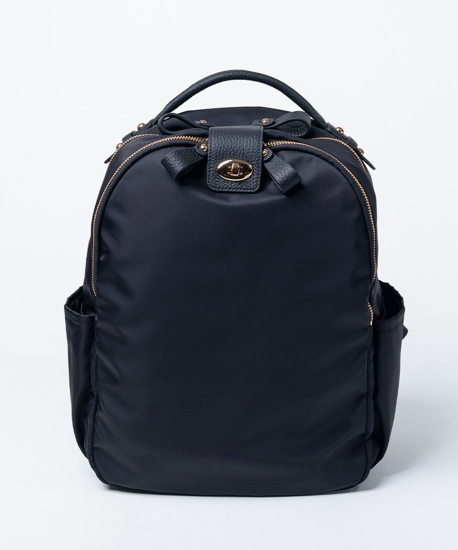 ナイロンバッグ はっ水 撥水 リュック デザイン展開あり Nylon Loche Ruck ナイロンロシェリュック【第2世代・改良版】 ブラック(ゴールド金具)
