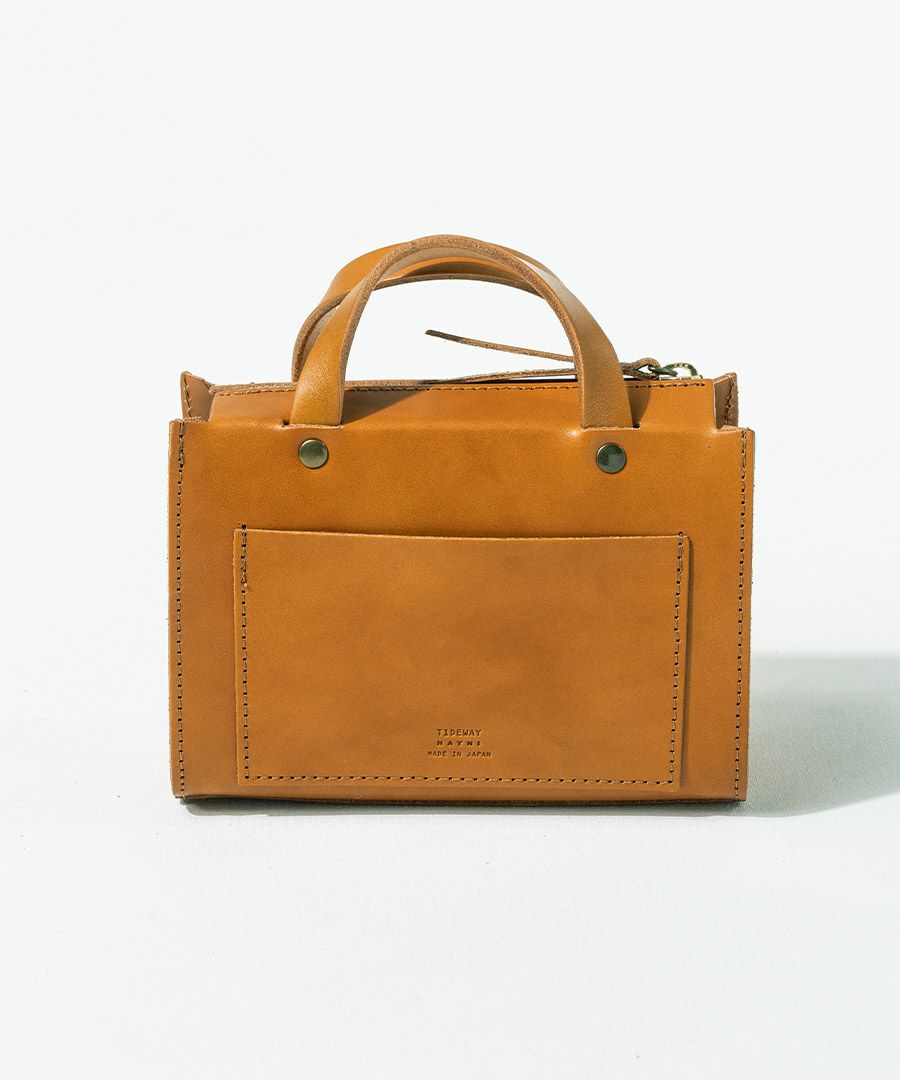 本革 2way ミニハンドバッグ Porle ポルレ キャメル