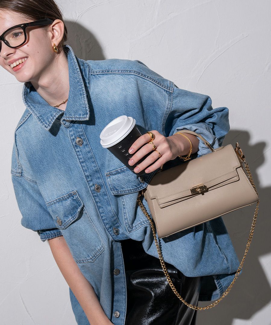 michanさんコラボ チェーン付属 3way ショルダーバッグ ハンドバッグ Linzy リンジー