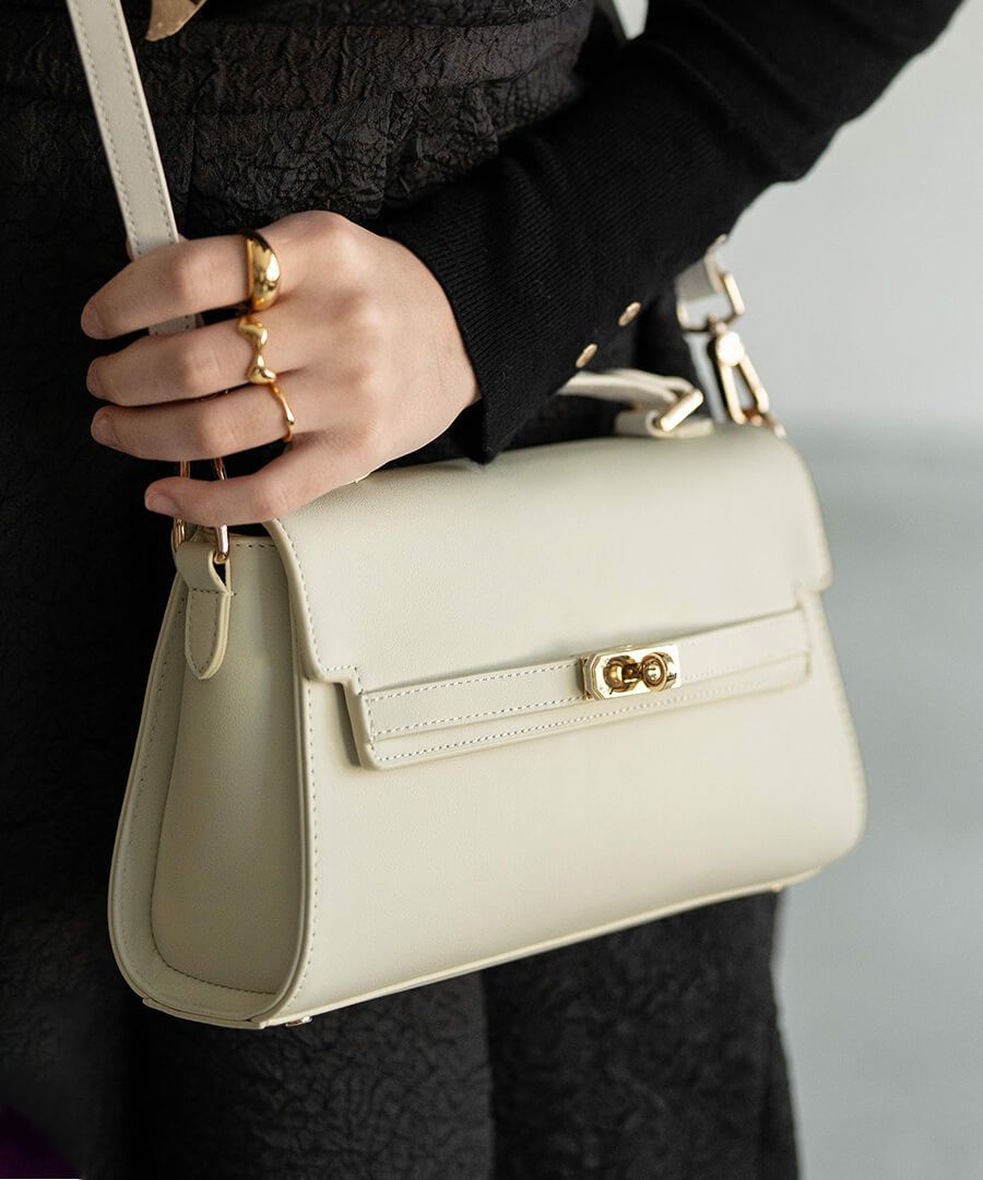 michanさんコラボ チェーン付属 3way ショルダーバッグ ハンドバッグ Linzy リンジー オフホワイト